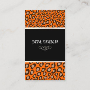Divas/DIYの背景用Leopard印刷 名刺