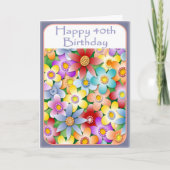 Diva's Flower Power 40th Birthday Card カード (正面)