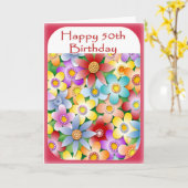 Diva's Flower Power 50th誕生日カード カード (黄色い花)