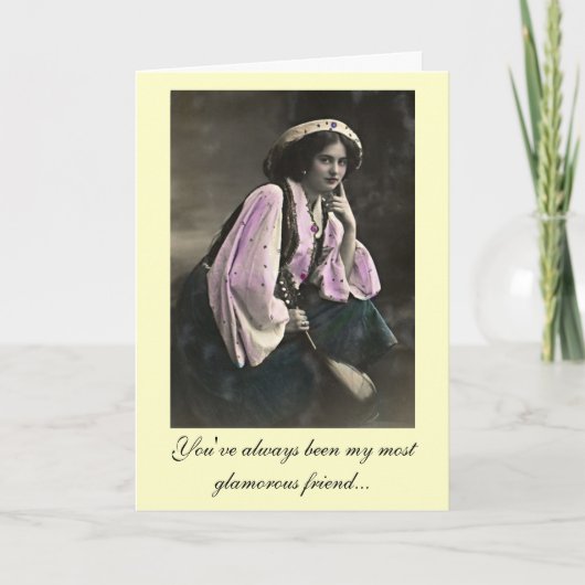 Diva's Glamorous 50th誕生日グリーティングカード カード (正面)