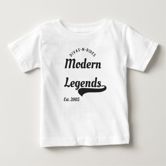 Divas-N-Rides Legendsモダンワンピース ベビーTシャツ (正面)