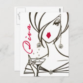 Divas Rule!はがき – カスタマイズ ポストカード (正面/裏面)