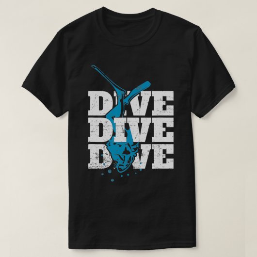 dive And Deeper Diver Ocean Scuba Sea  Tシャツ (デザイン正面)