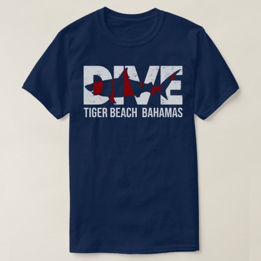 DIVE Bahamas Tiger Beach SCUBA Diving Shark  Tシャツ (デザイン正面)