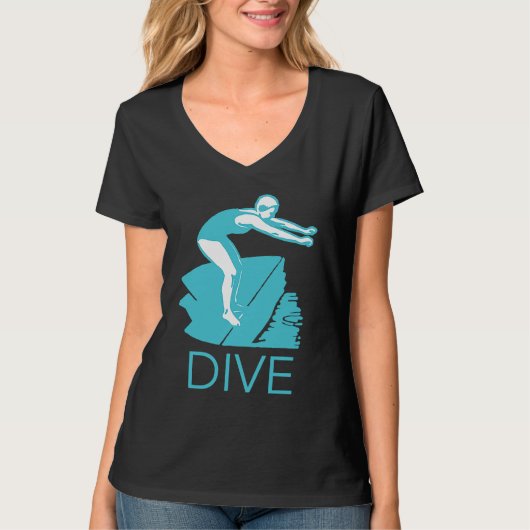 DIVE Encourage Inspire Motivate Boost Support Retr Tシャツ (正面)