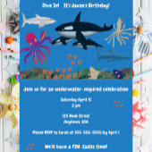 Dive In, We'll have a FIN-tastic time 招待状