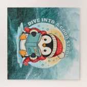 Dive Into A Good Story Penguin Metal Art ジグソーパズル (横)