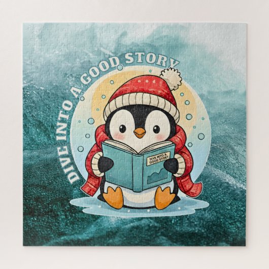 Dive Into A Good Story Penguin Metal Art ジグソーパズル (縦)