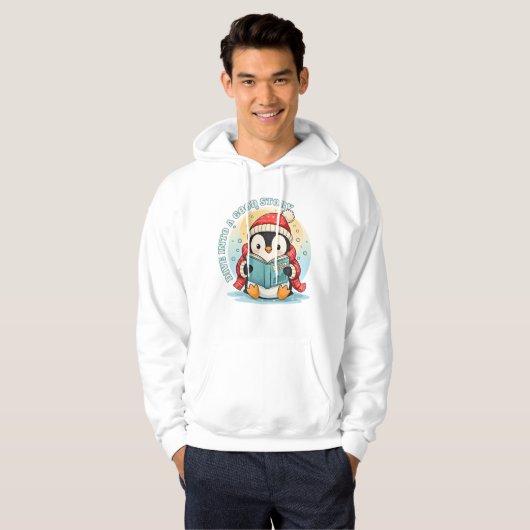 Dive Into A Good Story Penguin Sweatshirt Hoodie パーカ (正面フル)