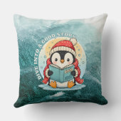Dive Into A Good Story Reading Penguin Pillow クッション (裏面)
