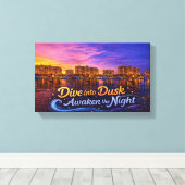 Dive Into Dusk Awaken the Night Sunset Waterfront  キャンバスプリント (インサイチュ (ウッドフロア))
