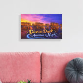 Dive Into Dusk Awaken the Night Sunset Waterfront  キャンバスプリント (インサイチュ (リビング))