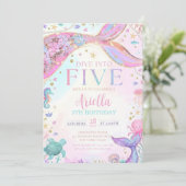 Dive into Five 5th Birthday Mermaid Invitation, Me 招待状 (スタンド正面)