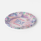 Dive into Five Flower Glitter Mermaid Tail ペーパープレート (アングル)