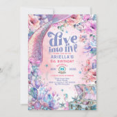 Dive into Five Flower Glitter Mermaid Tail  招待状 (正面)