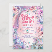 Dive into Five Flower Glitter Mermaid Tail  招待状 (正面)