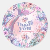 Dive into Five Flower Glitter Mermaid Thank you ラウンドシール (正面)