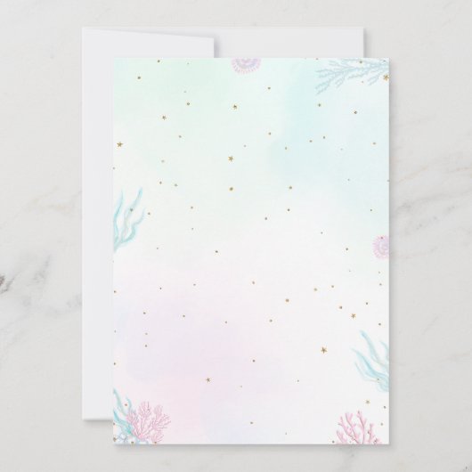 Dive into Five Mermaid Birthday Invitation Editabl 招待状 (裏面)