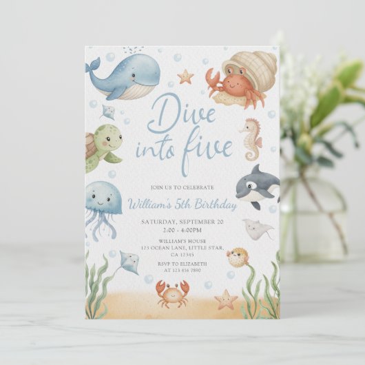 Dive Into Five Ocean Animals 5th Birthday 招待状 (スタンド正面)