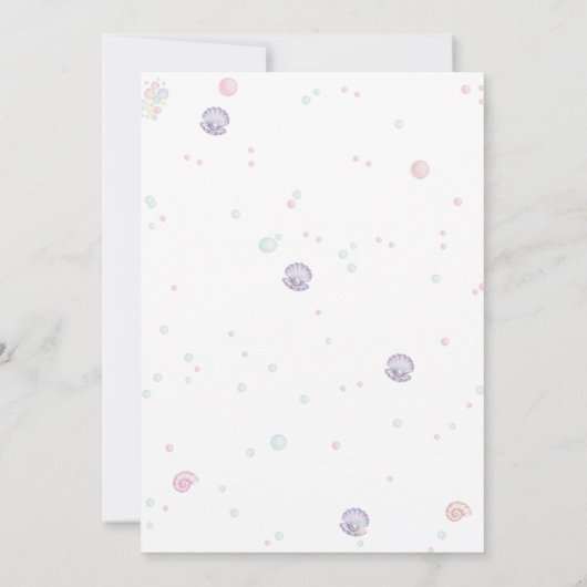 Dive Into Five Ocean Animals 5th Birthday 招待状 (裏面)