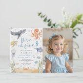 Dive Into Five Ocean Animals 5th Birthday Photo 招待状 (スタンド正面)