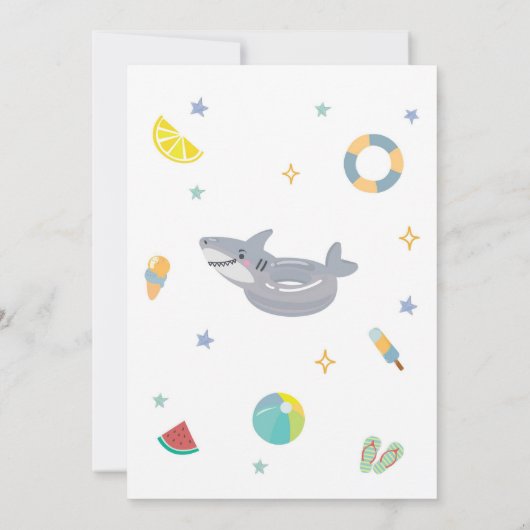 Dive Into Five Pool Party Summer 5th Birthday 招待状 (裏面)