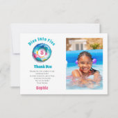 Dive Into Five Summer Birthday Party Photo サンキューカード (正面)