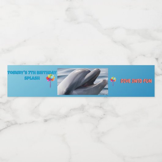 Dive Into Fun Dolphin Splash ペットボトルラベル (シングルラベル)