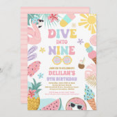 Dive Into Nine Tropical Beach 9th Birthday Party 招待状 (正面/裏面)