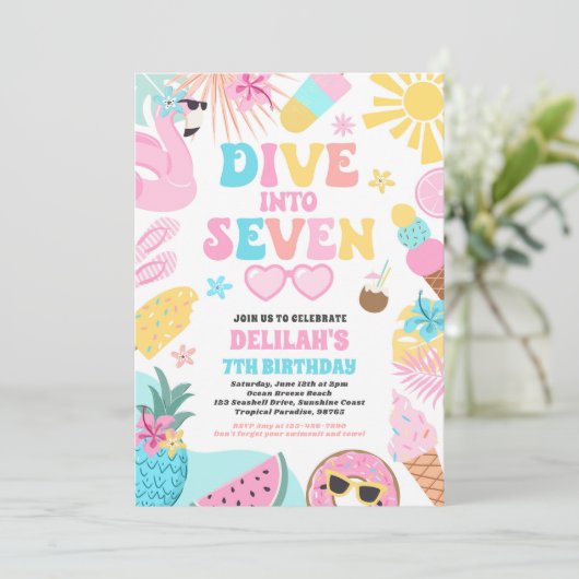 Dive Into Seven Tropical Beach 7th Birthday Party 招待状 (スタンド正面)