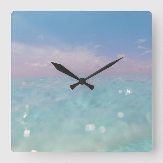 Dive into the Caribbean Sea 3 スクエア壁時計 (正面)