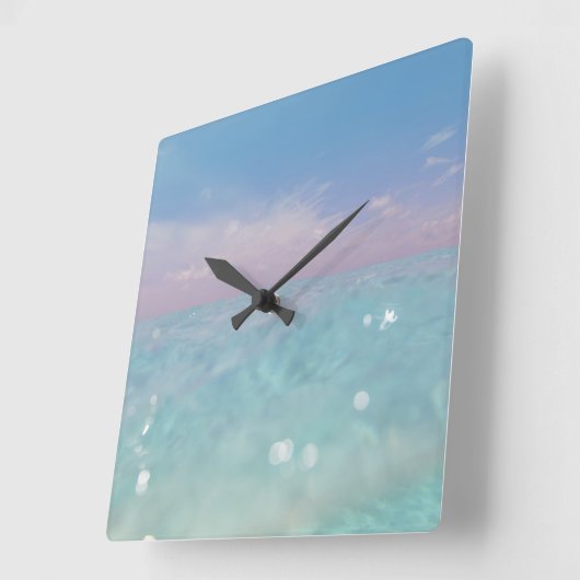 Dive into the Caribbean Sea 3 スクエア壁時計 (傾斜)