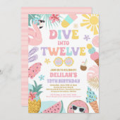 Dive Into Twelve Tropical Beach 12th Birthday  招待状 (正面/裏面)