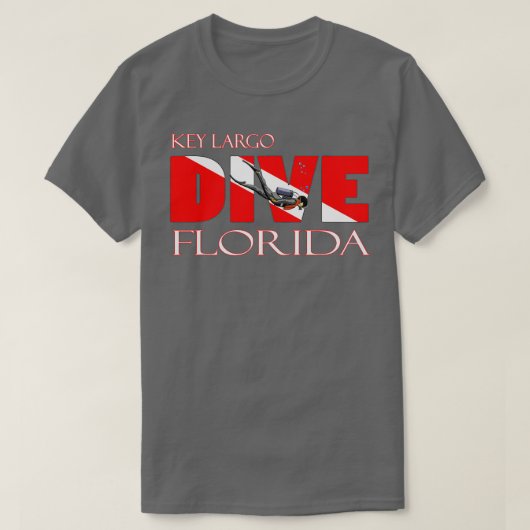 DIVE Key Largo Florida SCUBA Diving Snorkeling  Tシャツ (デザイン正面)