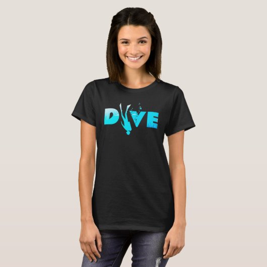 DIVE Scuba Diver Beautiful Ocean Caribbean Diving Tシャツ (正面フル)