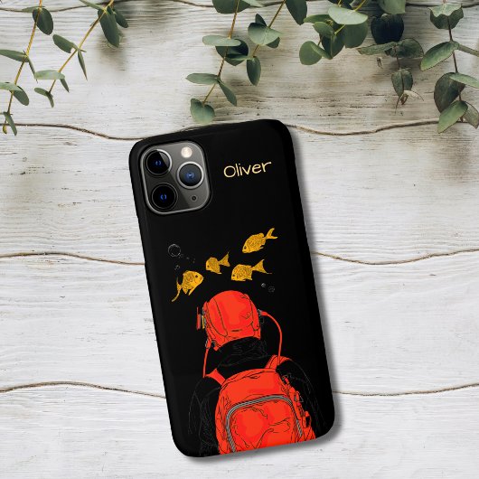 Diver and Golden Fish Case-Mate iPhoneケース