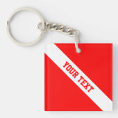 Diver Down Flag Your Text キーホルダー (正面)