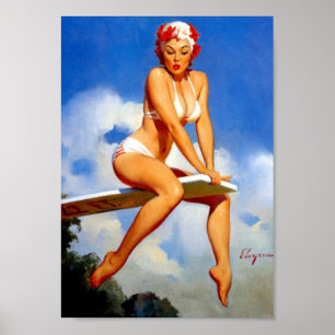 Diver Pin Up ポスター