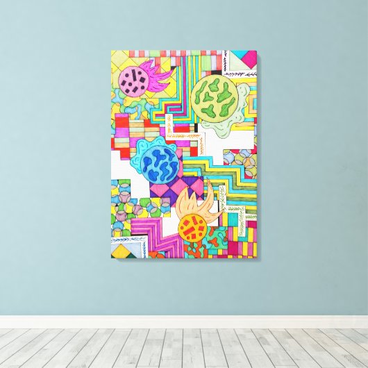 Diverse Colors キャンバスプリント (インサイチュ (ウッドフロア))