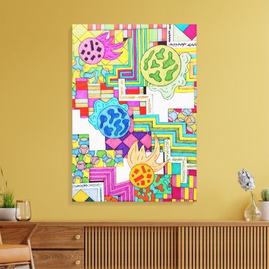 Diverse Colors キャンバスプリント (インサイチュ (リビング))