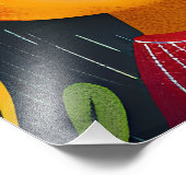 Diverse Happy Children Floral Pattern Illustration フォトプリント (角)