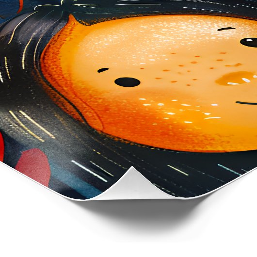 Diverse Happy Children Floral Pattern Illustration ポスター (コーナー)