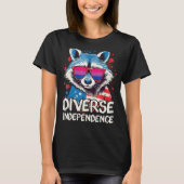 Diverse Independence Raccoon Bisexual Sunglasses F Tシャツ (正面)