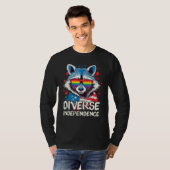 Diverse Independence  Raccoon LGBT Pride Sunglasse Tシャツ (正面フル)