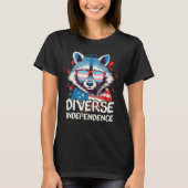 Diverse Independence  Raccoon Transgender Sunglass Tシャツ (正面)