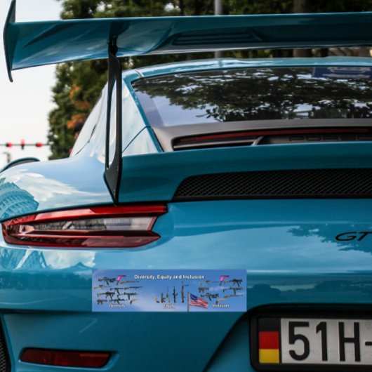 diversity, equity and inclusion gun bumper sticker バンパーステッカー