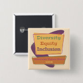 Diversity Equity Inclusion; American Values 1964 P 缶バッジ (正面&裏面)