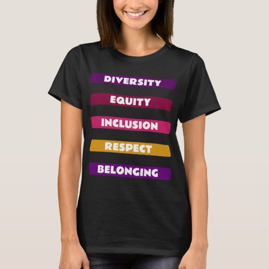 Diversity Equity Inclusion Respect Belonging Pack  Tシャツ (正面)