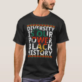 Diversity Is Our Power Black History Month African Tシャツ (正面)
