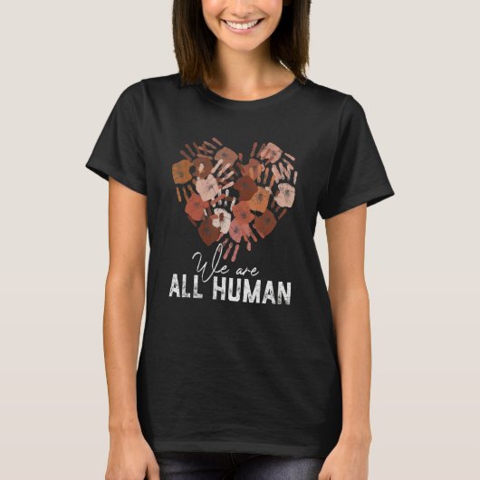 Diversity Melanin Skin Tone Hand Heart We Are All  Tシャツ (正面)